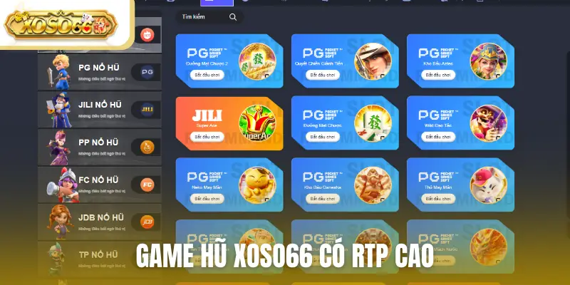 Game hũ Xoso66 có RTP cao