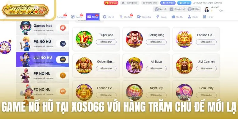 Game nổ hũ tại Xoso66 với hàng trăm chủ đề mới lạ