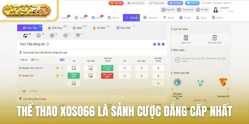Thể thao Xoso66 là sảnh cược đẳng cấp nhất hiện nay